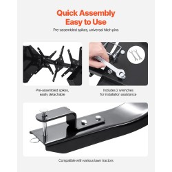 Vedettävä rautainen piikkiauraaja 1016 mm leveys 6 sarjaa 4 piikkiä