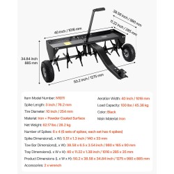 Vedettävä rautainen piikkiauraaja 1016 mm leveys 6 sarjaa 4 piikkiä