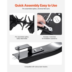 Vedettävä rautainen reikäilmastin 48 tuuman työleveys yleismallisella vetokytkimellä