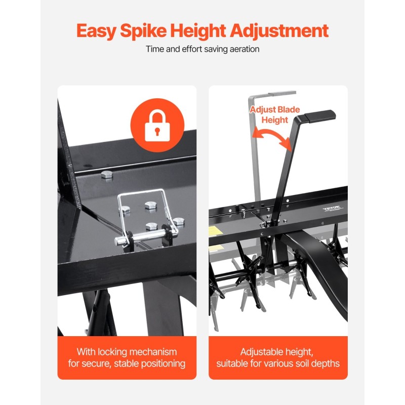 Vedettävä rautainen reikäilmastin 48 tuuman työleveys yleismallisella vetokytkimellä