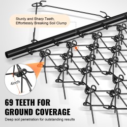 Ketjuäes Q235-teräs 1,22 x 1,22 m 69 piikkiä mönkijälle ja traktoreille