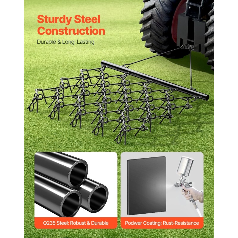 Kettoaura Q235-teräs 1780 x 1470 mm 60 hammasta maastoajoneuvoille ja traktoreille