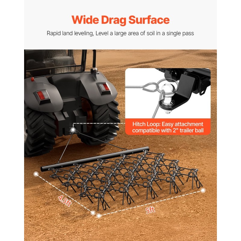 Kettoaura Q235-teräs 1780 x 1470 mm 60 hammasta maastoajoneuvoille ja traktoreille