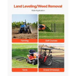 Ketjuäes Q235-terästä 1520×1240 mm nurmikon ja sorateiden tasoitukseen mönkijä ja pientraktoriyhteensopiva