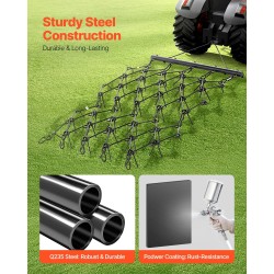 Ketjukultivaattori Q235-teräs 1707 mm työleveys 80 piikkiä mönkijä ja traktori