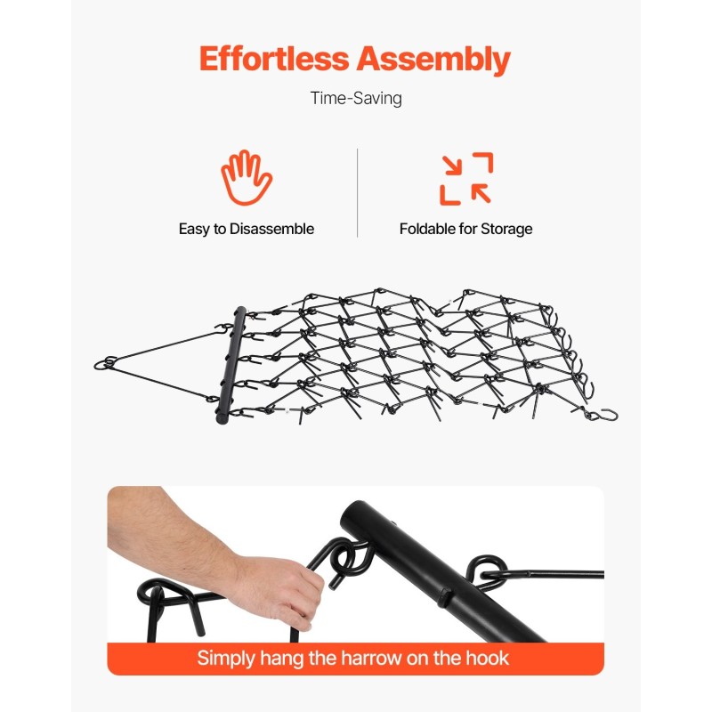 Ketjukultivaattori Q235-teräs 1707 mm työleveys 80 piikkiä mönkijä ja traktori
