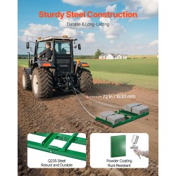 Vedettävä piikkiäes teräs 122 cm työleveys 1830 mm ketjulla