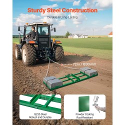 Vedettävä piikkiäes Q235-teräs 1830 mm työleveys säädettävät tangot soratien tasaus