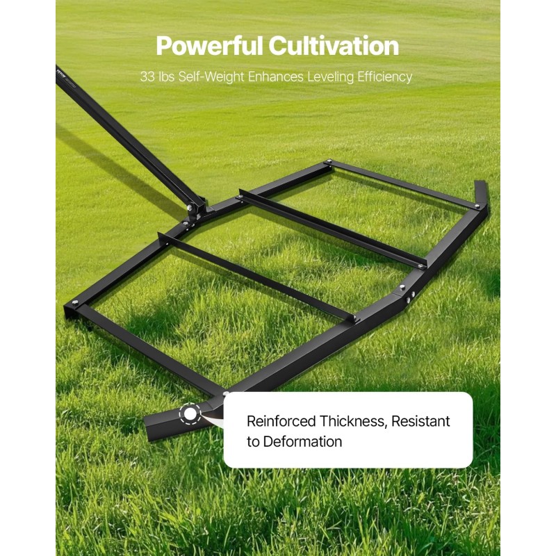 Vedettävä 72 tuuman piikkiäes teräsrunko sorapintojen tasaamiseen tapillisella vetokiinnityksellä