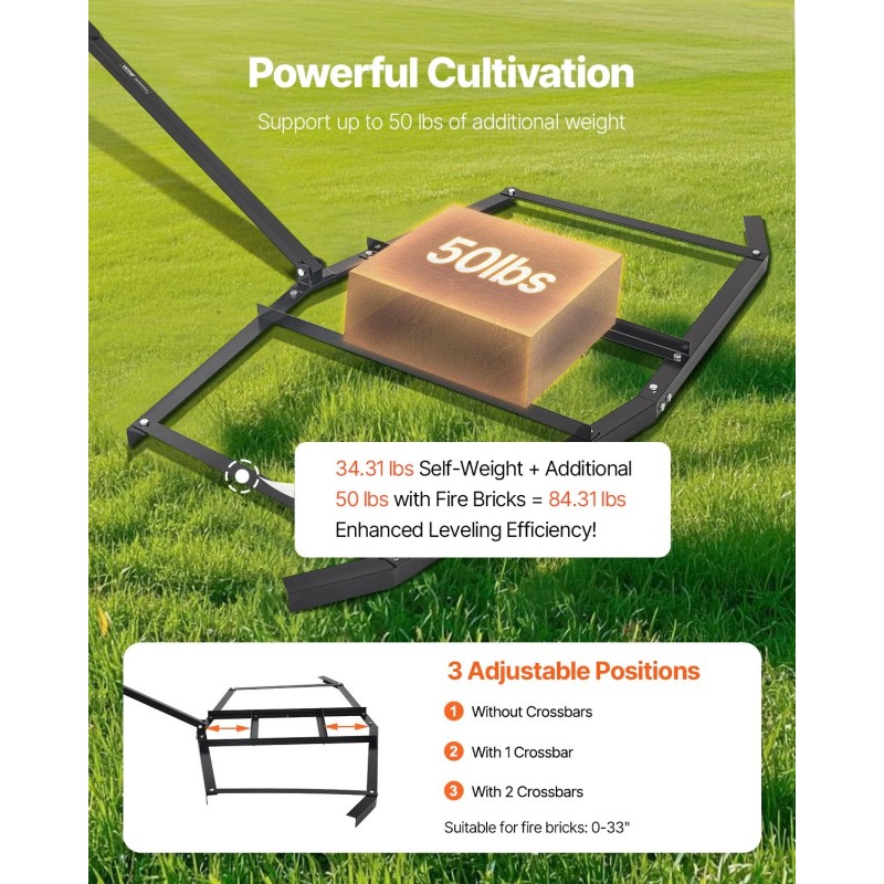 Hinattava piikkiäes Q235-terästä 74 tuuman työleveys säädettävillä tangoilla