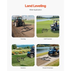 Vedettävä piikkiäes 66 tuumaa teräsrunko säädettävät tangot tappivetokiinnitys mönkijöille puutarhatraktoreille