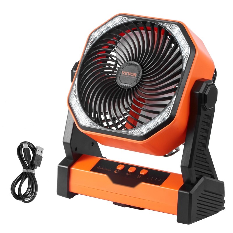 Ladattava pöytätuuletin 20000mAh akku 4 nopeutta LED lyhty 360 asteen
