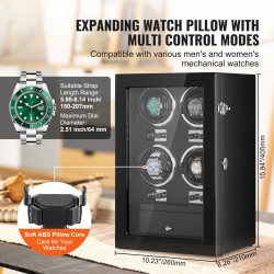 Kellonvetäjä neljälle automaattikellolle korkeatiheyksinen runko akryyliovi neljä japanilaista moottoria