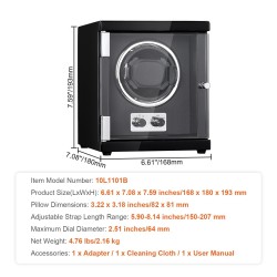 Kellonpyörittäjä yhdelle automaattikellolle korkeatiheyksinen levy akryyli PU-verhoilu hiljainen Mabuchi-mikromoottori sininen