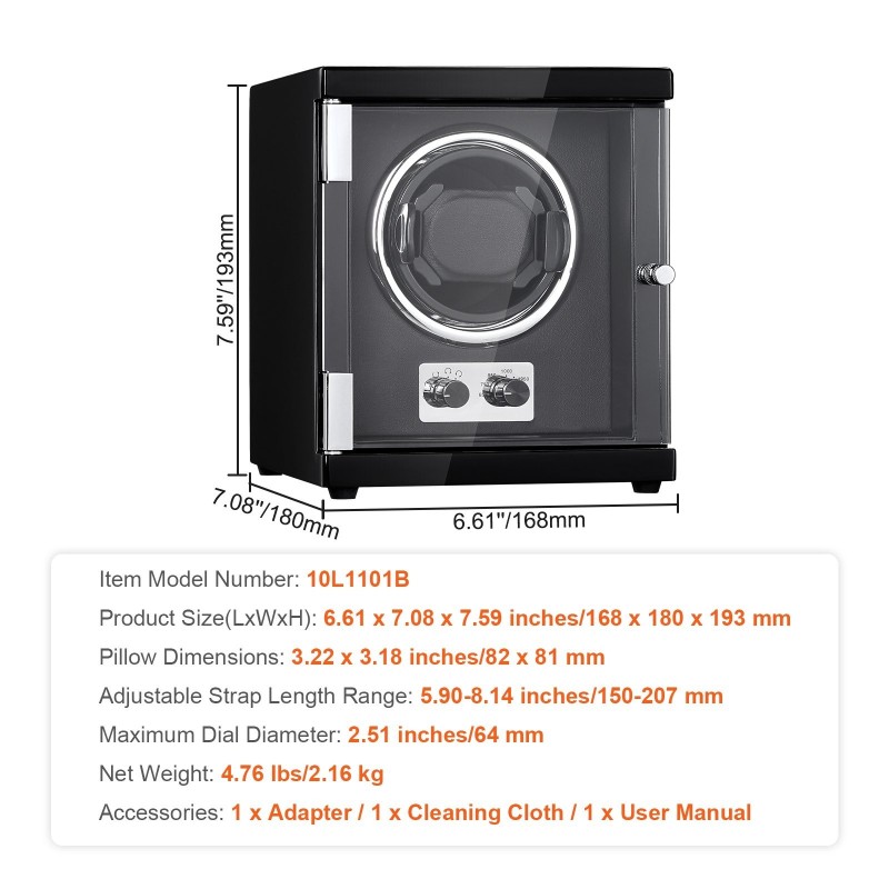 Kellonpyörittäjä yhdelle automaattikellolle korkeatiheyksinen levy akryyli PU-verhoilu hiljainen Mabuchi-mikromoottori sininen
