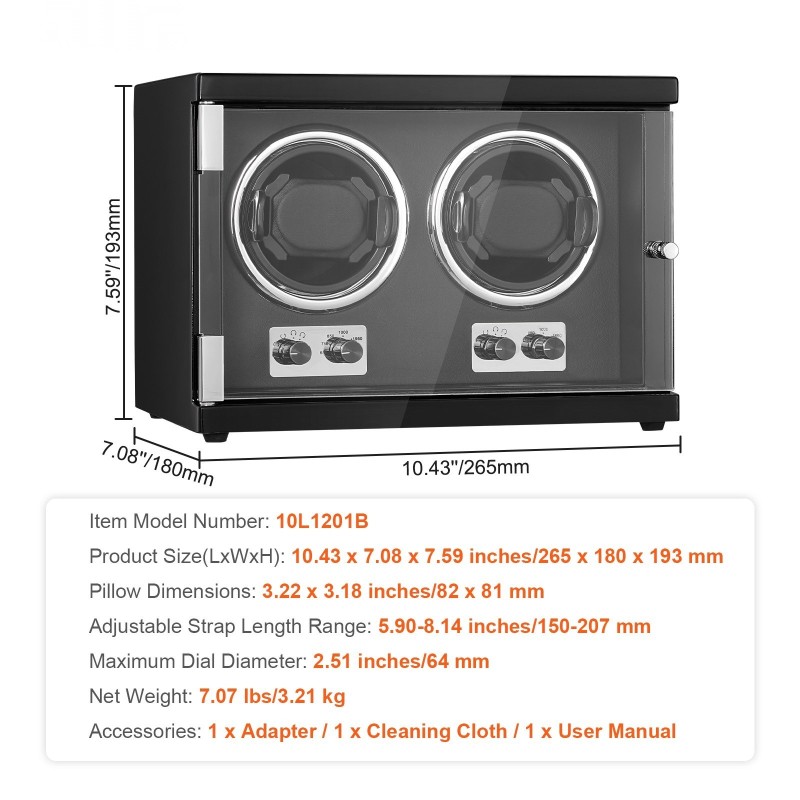 Kellonpyörittäjä kahdelle automaattikellolle kahdella japanilaisella moottorilla sininen ledi polyuretaaninen sisustus