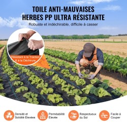 Maisemointikangas polypropeenia 1 m x 50 m 100 g/m² rikkaruohonsuoja