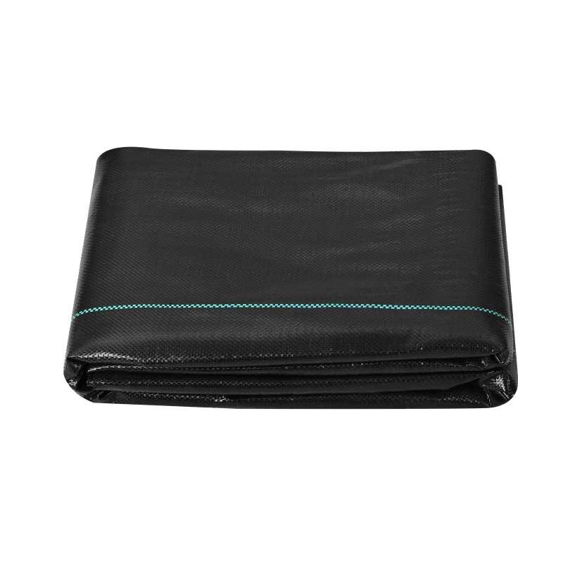 Rikkaruohokangas kudottu polypropeeni 0,9 x 30,5 m 108 g/m² musta puutarha