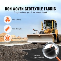 Nonwoven-geotekstiili 3,0 x 30,5 m 271 g/m² musta rikkaruohosuoja