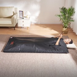 Infrapunasaunapeitto kotikäyttöön hiilikuituelementit säädettävä lämpötila 35–85°C ajastin 1–60 minuuttia käsiaukot