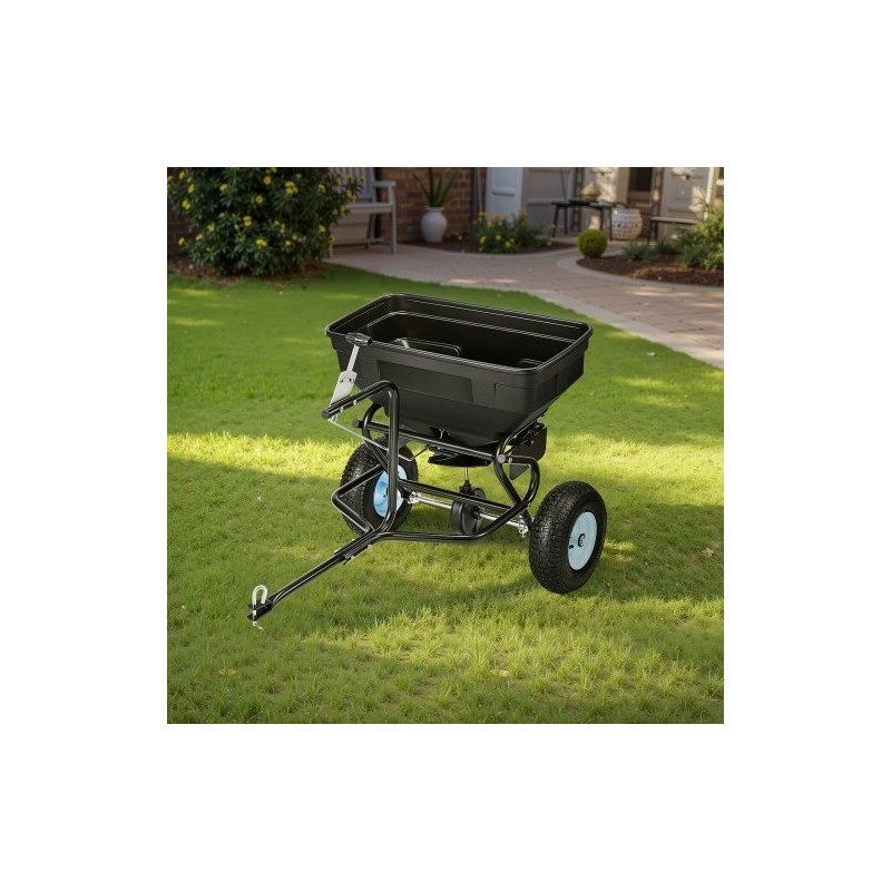 Vedettävä levitin 59 kg säiliö 13 tuuman pneumaattiset renkaat 0–3 m levitysleveys