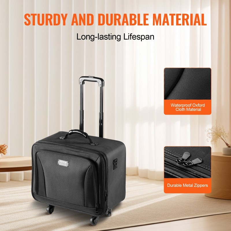 Meikkilaukku suuri kolmikerroksinen Oxford-kangas vettä hylkivä pyörillä kantokahvalla olkahihnalla