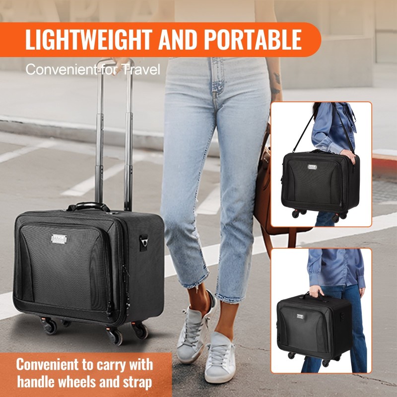 Meikkilaukku suuri kolmikerroksinen Oxford-kangas vettä hylkivä pyörillä kantokahvalla olkahihnalla