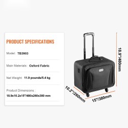 Meikkilaukku suuri kolmikerroksinen Oxford-kangas vettä hylkivä pyörillä kantokahvalla olkahihnalla