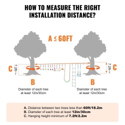 Ninjarata lapsille, 2 x 18,3 m säänkestäviä slackline-hihnoja, 14 estettä