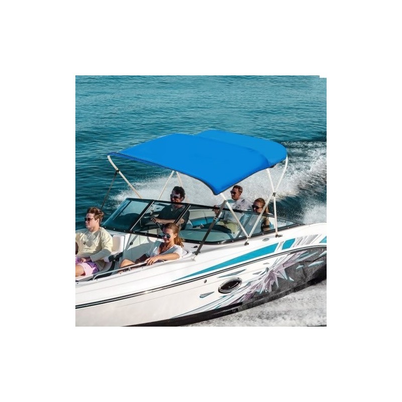 Bimini-venehuppu 900D polyesterikangas 3-kaareinen alumiinirunko 1,83 m pituus 137-152 cm leveys