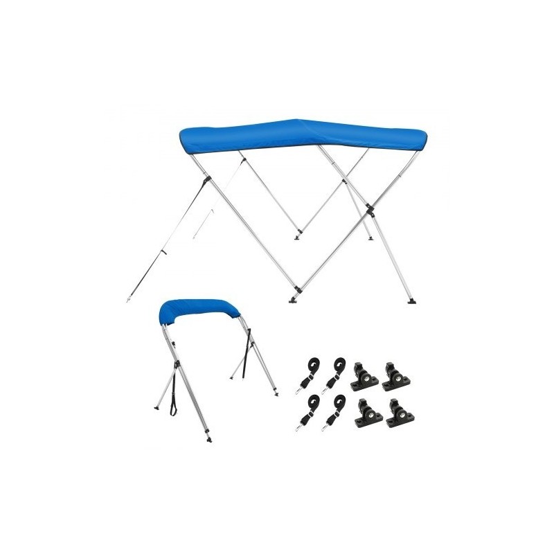 Bimini-veneaurinkokatos kolmen kaaren 900D polyesterikangas alumiiniseosrunko 1550–1670 mm