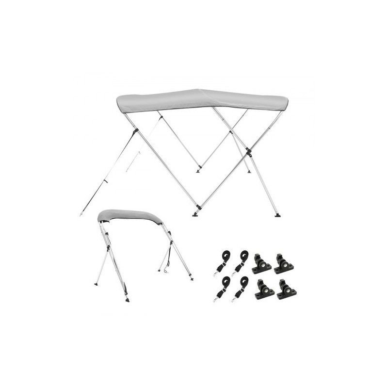 Bimini-kate 3-kaareinen veneille 900D polyesterikangas alumiiniseos 155–167 cm