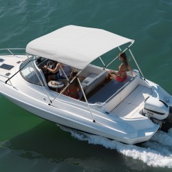 Bimini-katos veneeseen 3 kaarta 600D polyesterikangas alumiiniseosrunko vaaleanharmaa säilytyspussi mukana