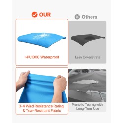 4-kaarinen bimini-katospäällinen 600D polyesterikangas veneelle pacificsininen säilytyslaukulla