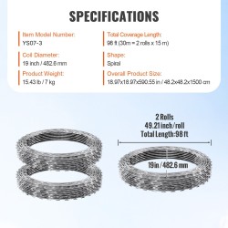 Spiraalinen partateräspiikkilanka galvanoitu kaksi rullaa kolmekymmentä metriä aitojen korottamiseen