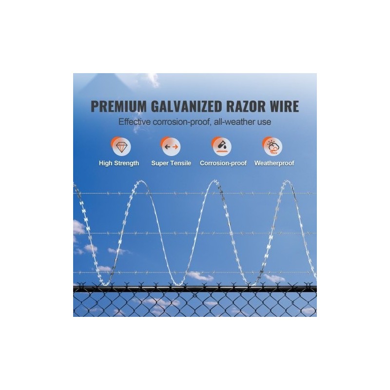 Kuumasinkitty partalanka 45 metriä 3 kelaa spiraalirakenne aidan korotukseen