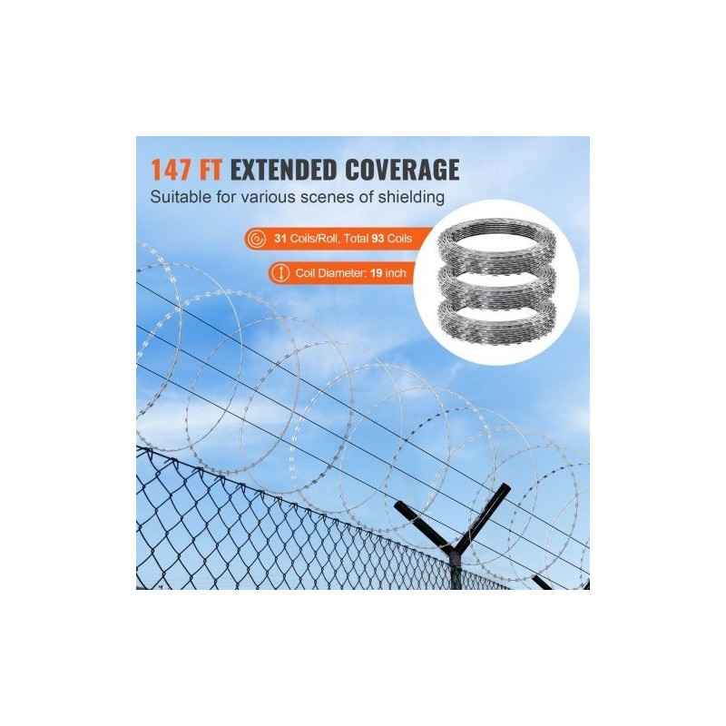 Kuumasinkitty partalanka 45 metriä 3 kelaa spiraalirakenne aidan korotukseen