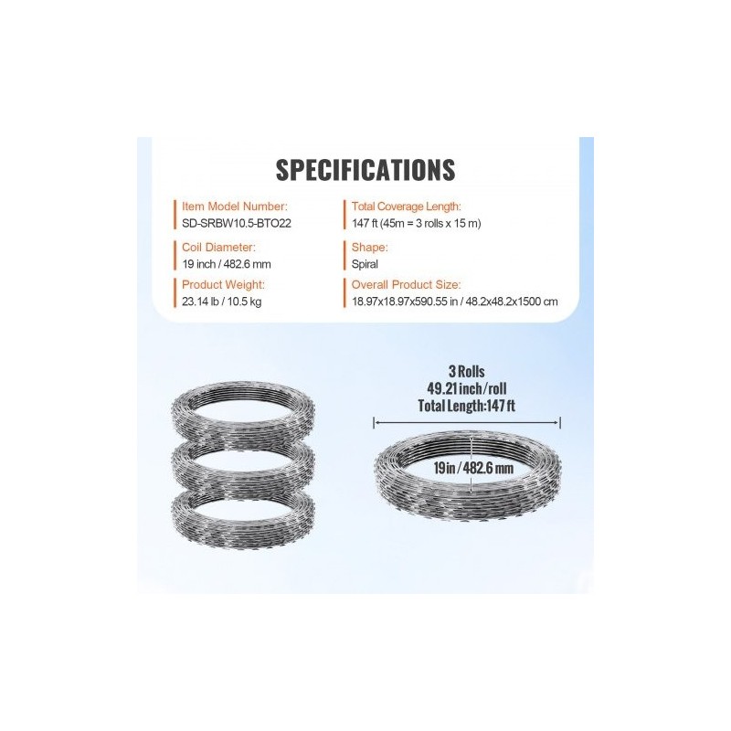 Kuumasinkitty partalanka 45 metriä 3 kelaa spiraalirakenne aidan korotukseen