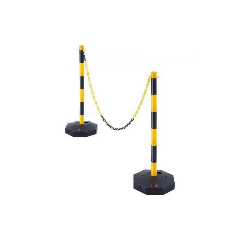 Liikenneturvatolpat PP-muovi säädettävä korkeus täytettävä pohja 2 kpl keltamustat