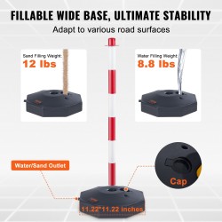 Liikenteen ohjaustolpat kuusi kappaletta muoviset säädettävät täytettävällä jalustalla ja kahden metrin ketjulla