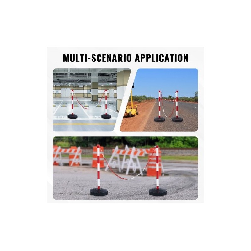 Liikenteen ohjaustolpat kaksi kappaletta polyeteeni ja polypropeeni säädettävä korkeus täytettävällä jalustalla