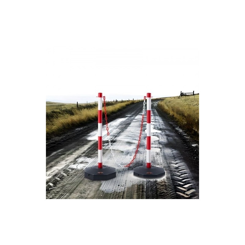 Liikenteen ohjaustolpat kaksi kappaletta polyeteeni ja polypropeeni säädettävä korkeus täytettävällä jalustalla
