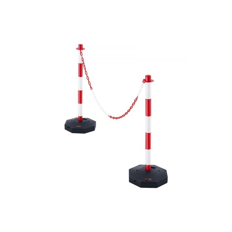 Liikenteen ohjaustolpat kaksi kappaletta polyeteeni ja polypropeeni säädettävä korkeus täytettävällä jalustalla