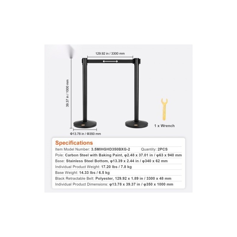 Jonotolpat hiiliterästä 2 kpl betonilla täytetyillä jalustoilla sisäänkelautuvalla 3,3 m hihnalla