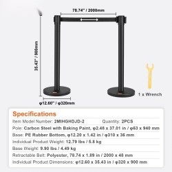 Jononohjaustolpat hiiliterästä 2 kappaletta 2 m nauha betonitäytteiset jalustat