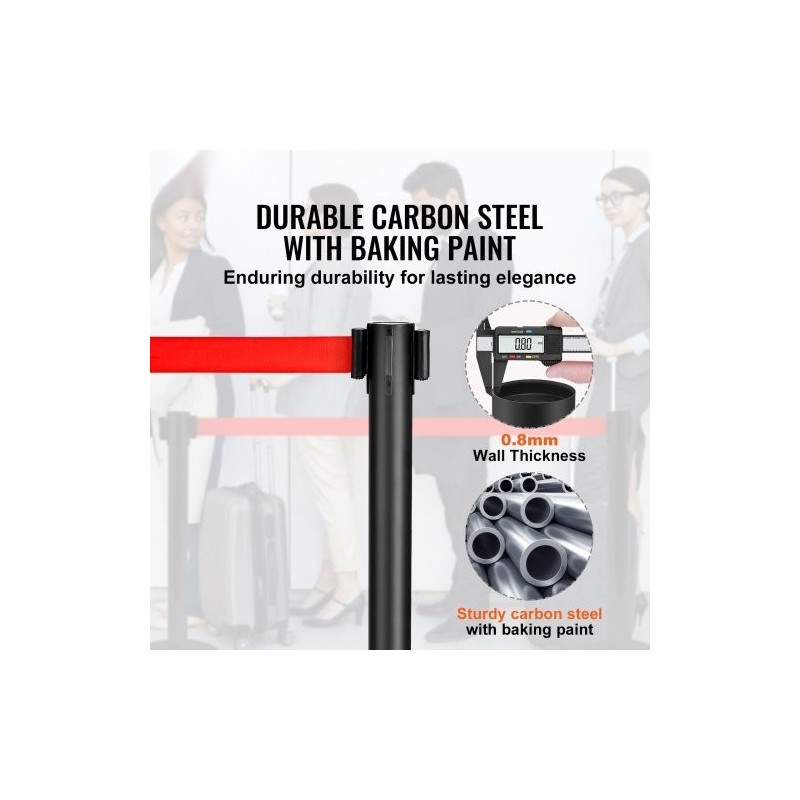 Jonojen ohjaustolpat hiiliteräspylväs betonitäytteiset jalustat 2 kpl 3,35 m punainen polyesterinauha