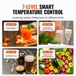 Kaupallinen juomajääkaappi 345 l lasiovella 5 säädettävää hyllyä