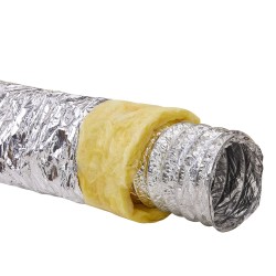 Eristetty joustokanava 158 mm 7 62 m kolmikerroksinen lasikuitueristeellä mukana 2 kanavaklemmaria