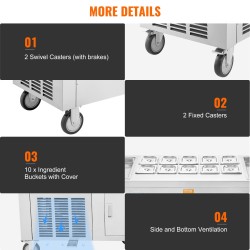 Paistettavan jäätelön rullakone 2 pannua 450x450 mm 304-ruostumatonta terästä kompressorilla ammattikäyttöön