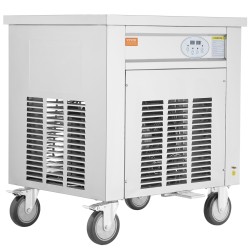 Paistettujen jäätelörullien valmistuskone ruostumattomasta teräksestä 500x500x35 mm ammattikäyttöön integroidulla kompressorilla